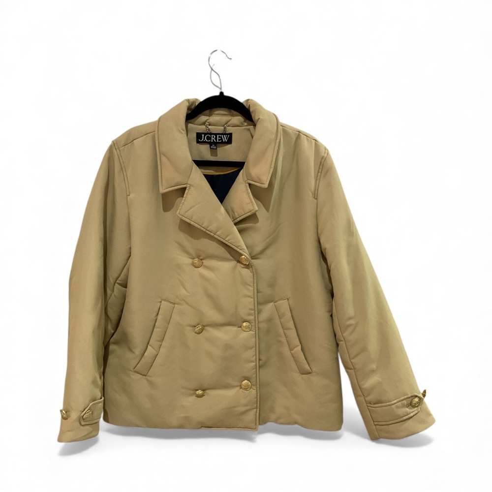 J. Crew Women's Tan Pea Coat Puffer Jacket